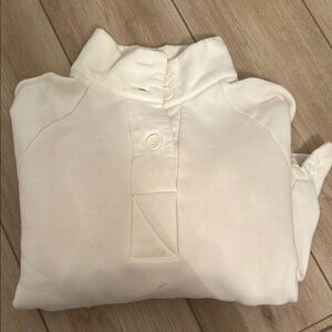 Cream Button-Up Sweatshirt